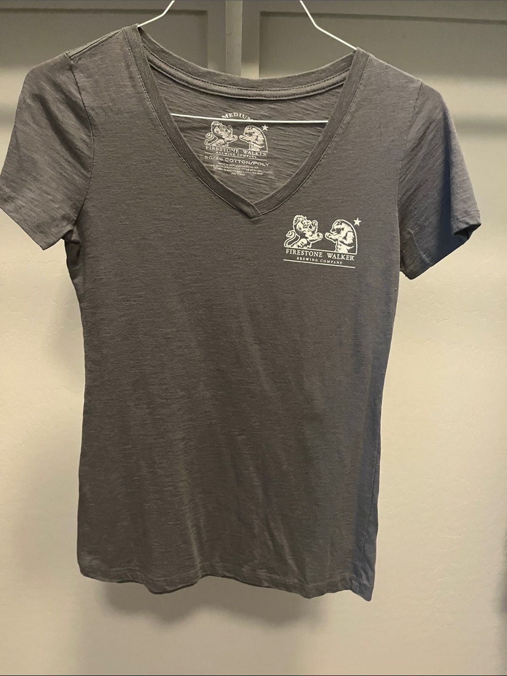 Firestone Walker Women's Charcoal V-Neck Logo Tee